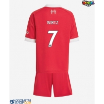 Otroški Nogometni dresi Liverpool Florian Wirtz #7 Domači 2025-26 Kratek Rokav (+ Kratke hlače)